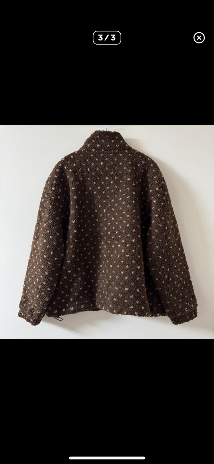 도트 뽀글이 누빔 점퍼 자켓 브라운 상품이미지2