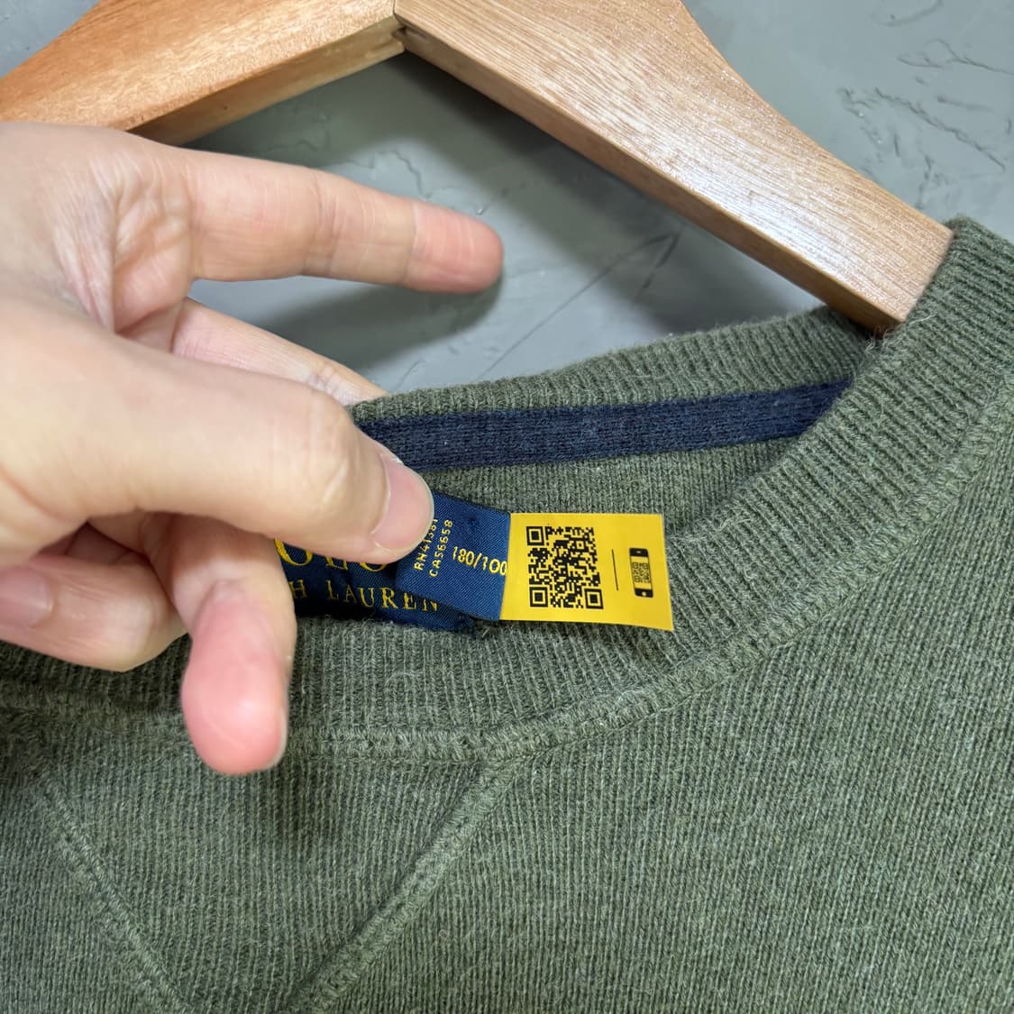 폴로 랄프로렌 코튼 니트 올리브 카키 상품이미지4