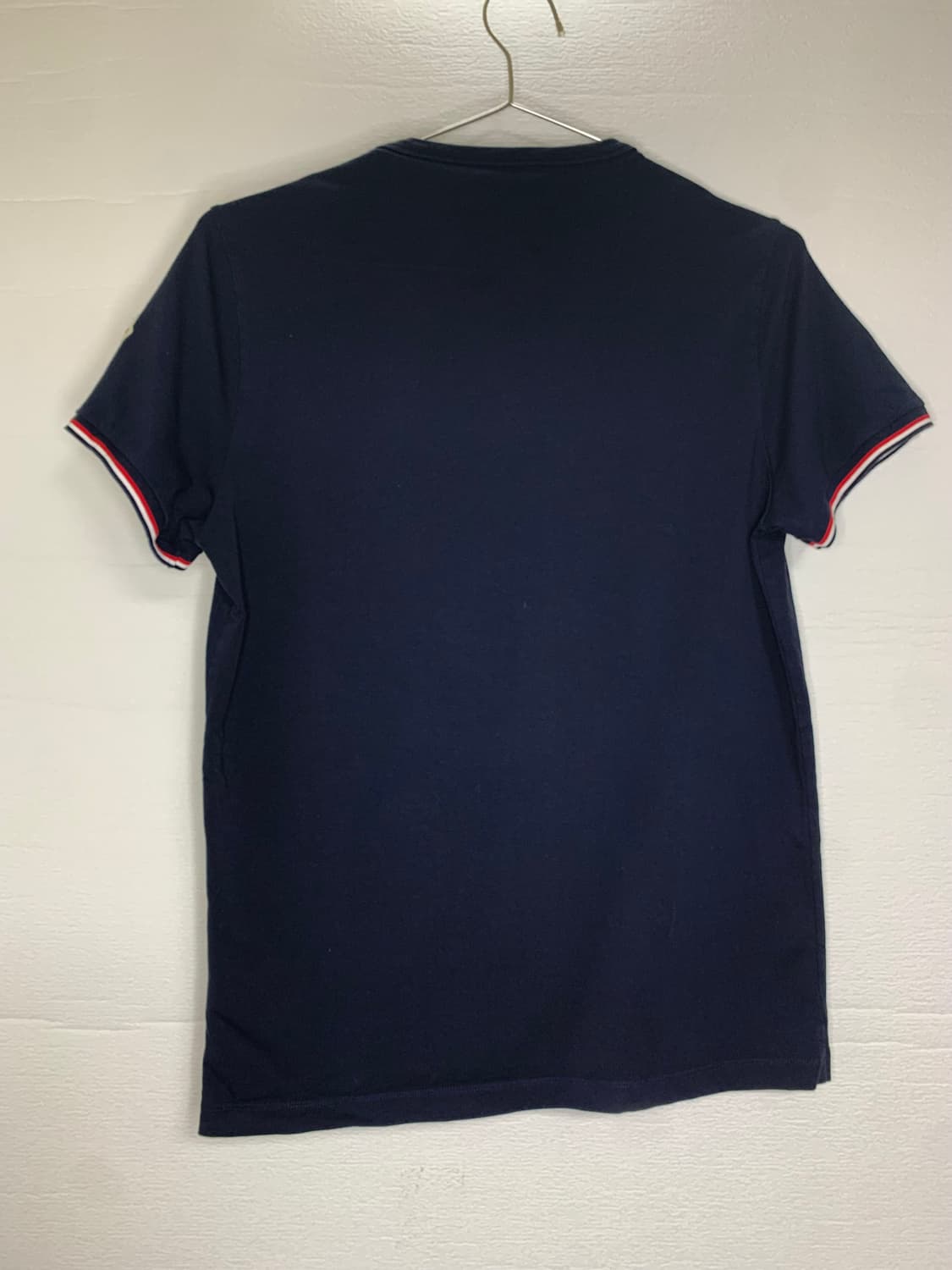 (Moncler) 몽클레어 삼색 반팔 슬림핏 티셔츠 (네이비 색상)(m) 상품이미지7