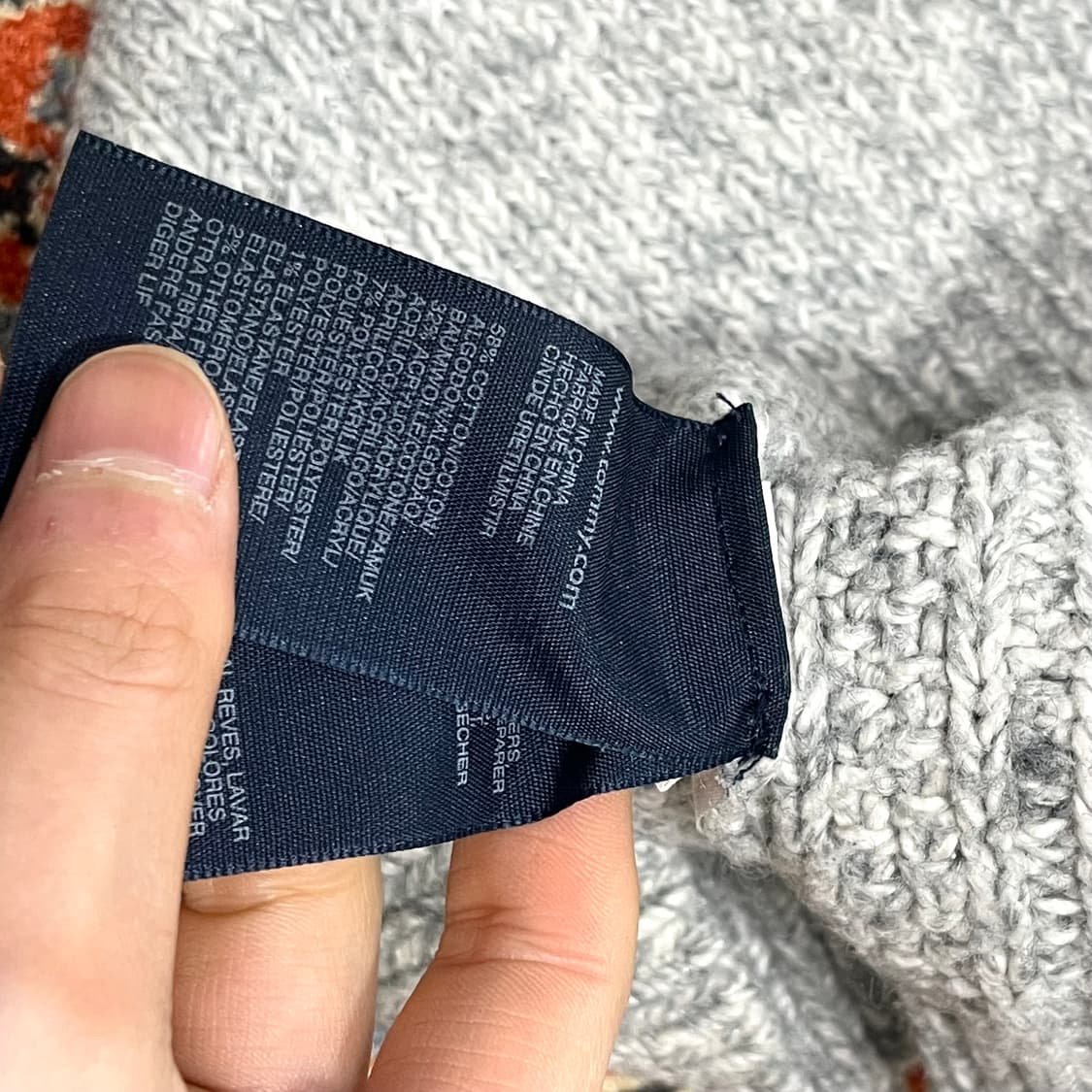 타미힐피거 그레이 꽈배기 아크릴혼방 니트 여성L 상품이미지6