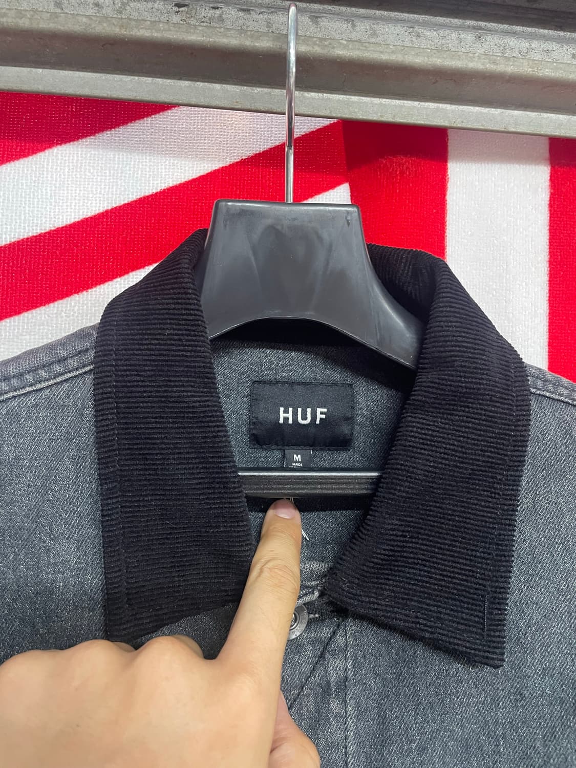 희귀) HUF 흑청 자켓 상품이미지4