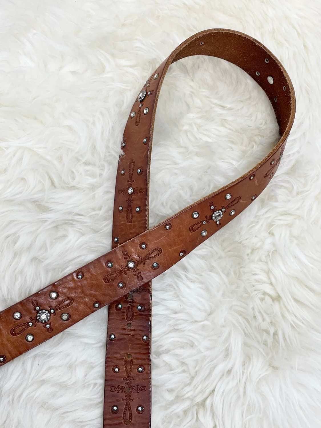 리얼레더 오리엔탈 큐빅 버클 벨트 상품이미지5