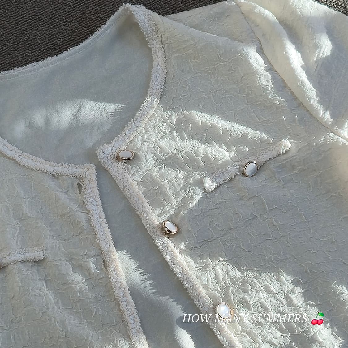 아이보리 반팔 여름 자켓 상품이미지4