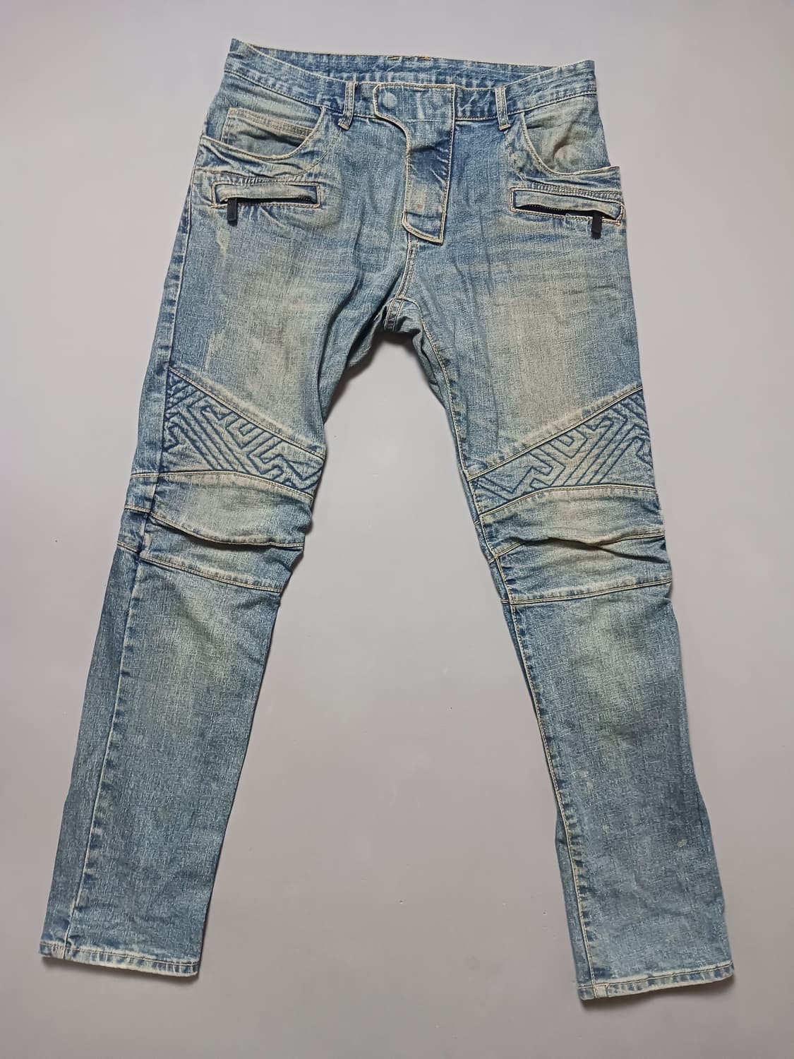 [32] 발망 빈티지 워싱 바이커진 청바지 상품이미지1