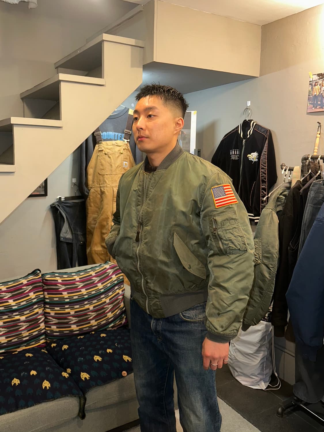 90’s Alpha Industries USA patch flight 상품이미지2