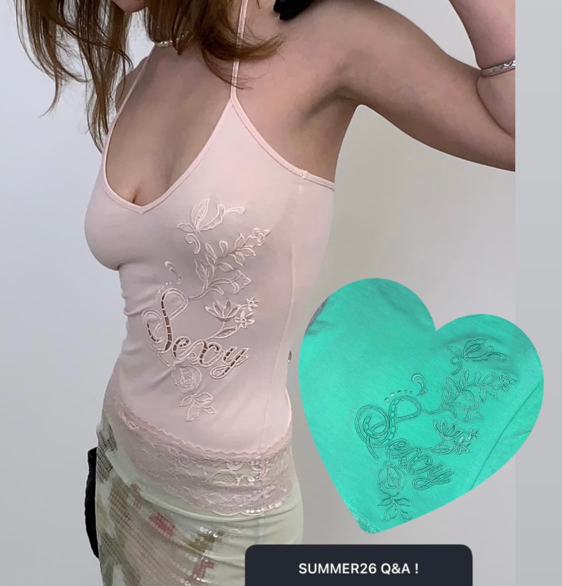 스컬프터 민트 나시 Eyelet Embroidery Halter Top 상품이미지1