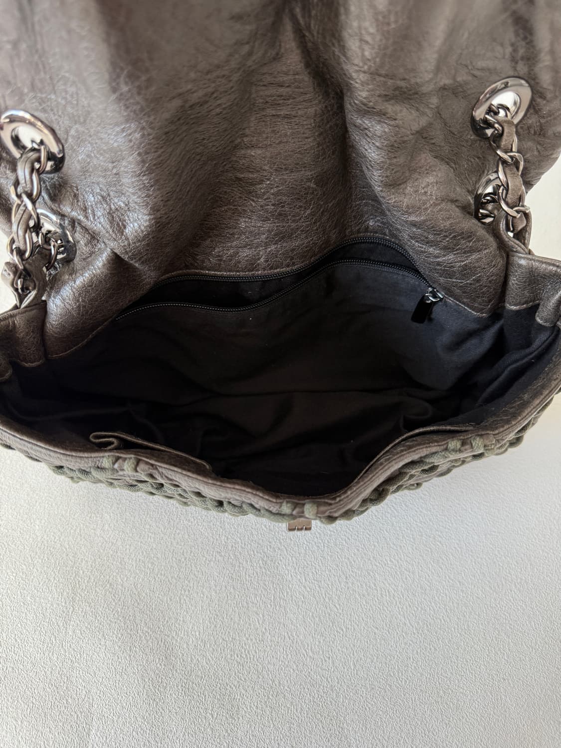 Pre owned 레더 체인 숄더백 상품이미지6