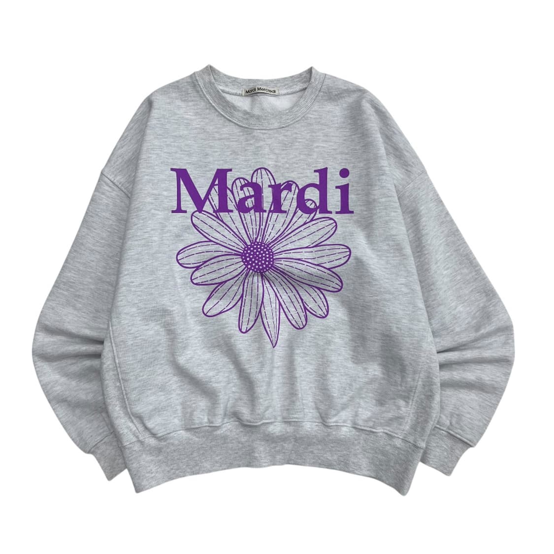 마르디 메르크디 연보라 센터로고 백멜란지 맨투맨 상품이미지2