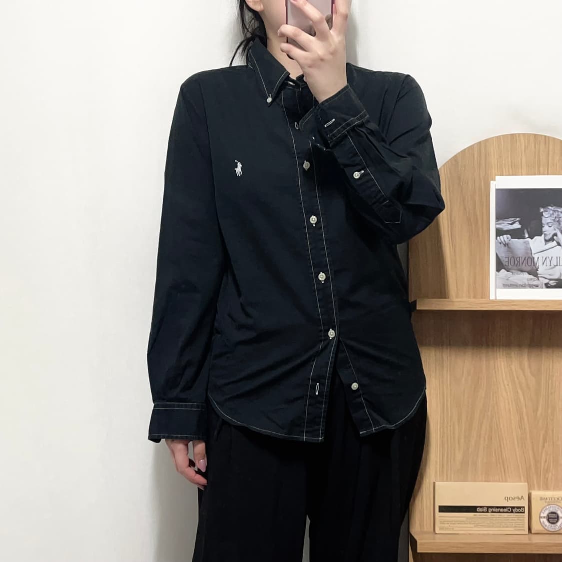 [정품] 폴로 블랙 / 화이트포니 스티치 셔츠 [ 16 ] 상품이미지2