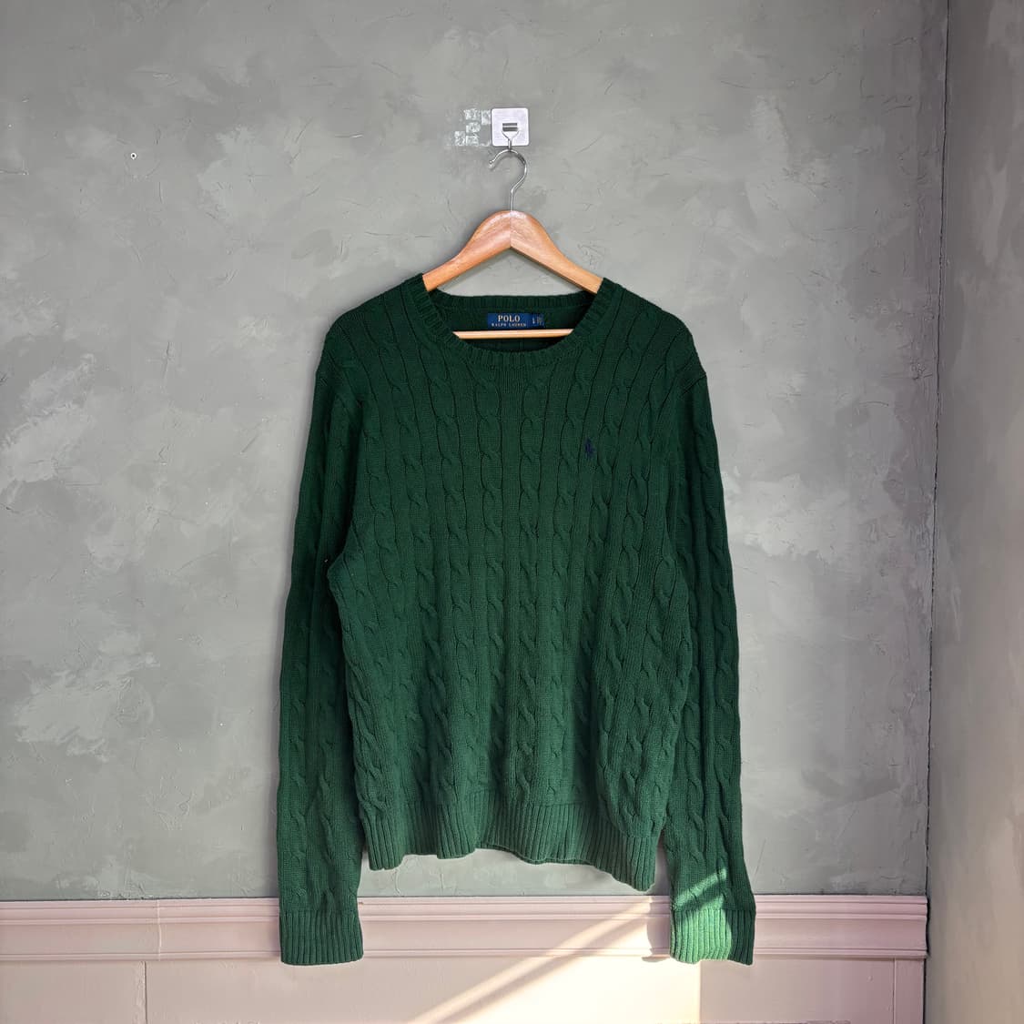 폴로 랄프로렌 꽈배기 니트 그린 상품이미지1
