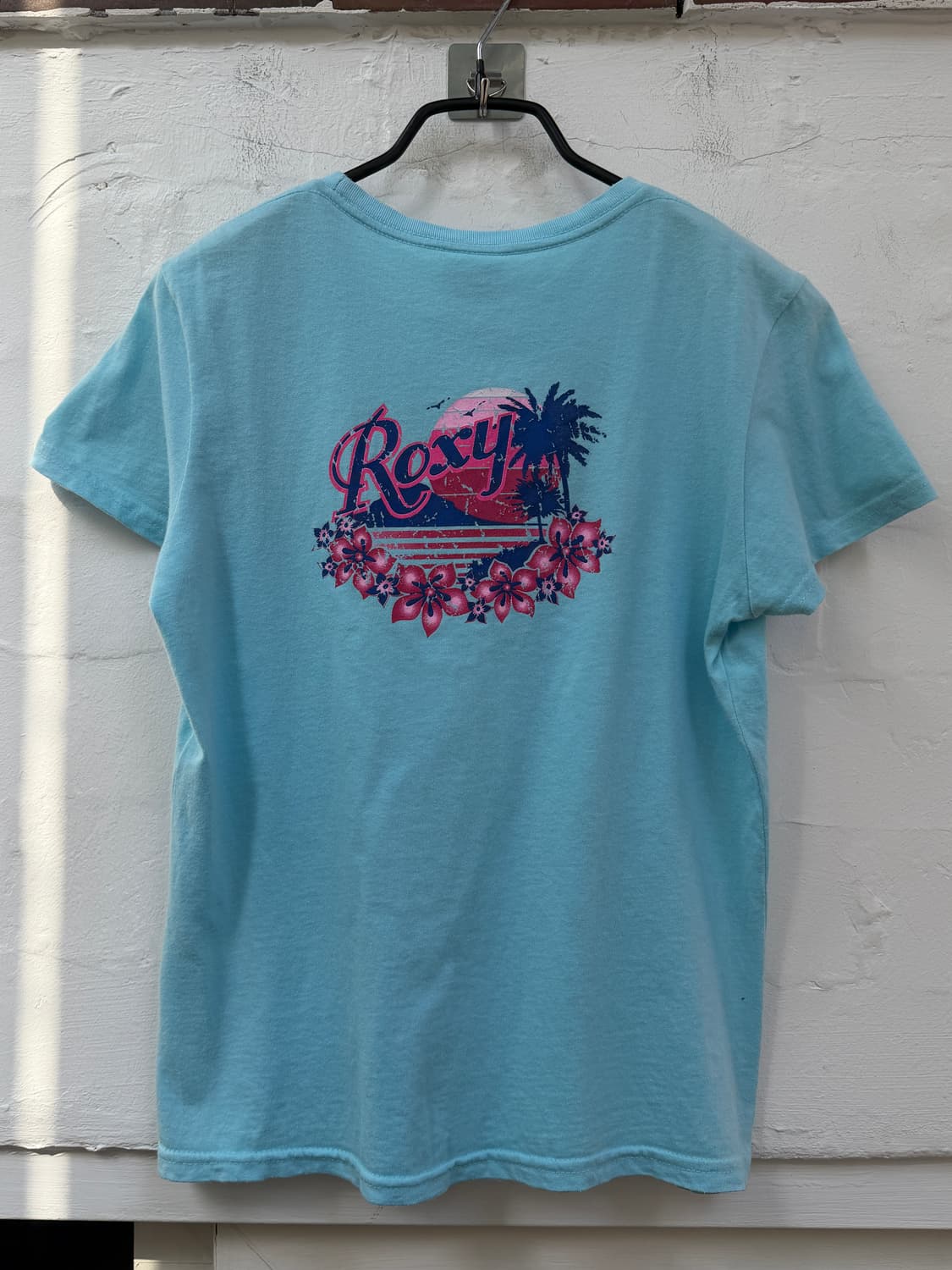 Roxy USA 록시 블루 컬러 크롭 반팔티 M 상품이미지6