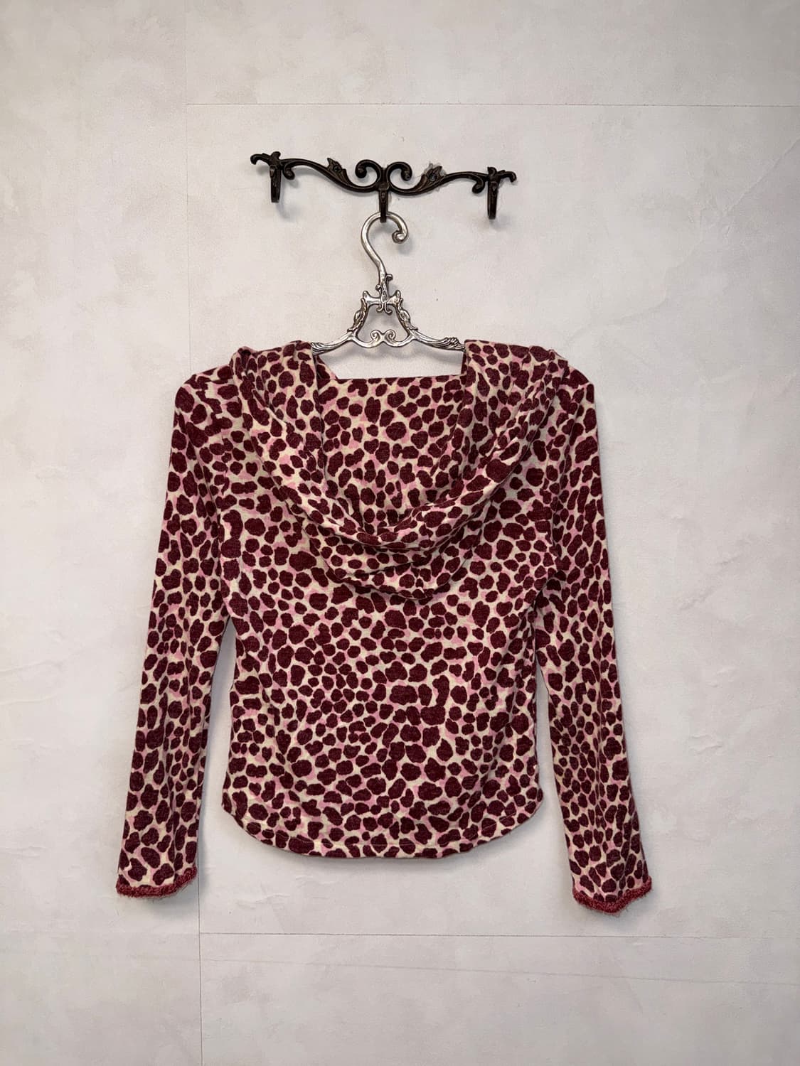 Cherry pink leopard hood knit 상품이미지6