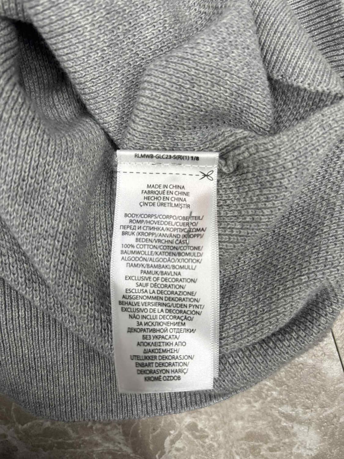 *큐알택 폴로 랄프로렌 큐알택 그레이 풀오버 하프집 코튼 니트 반집업(X 상품이미지6