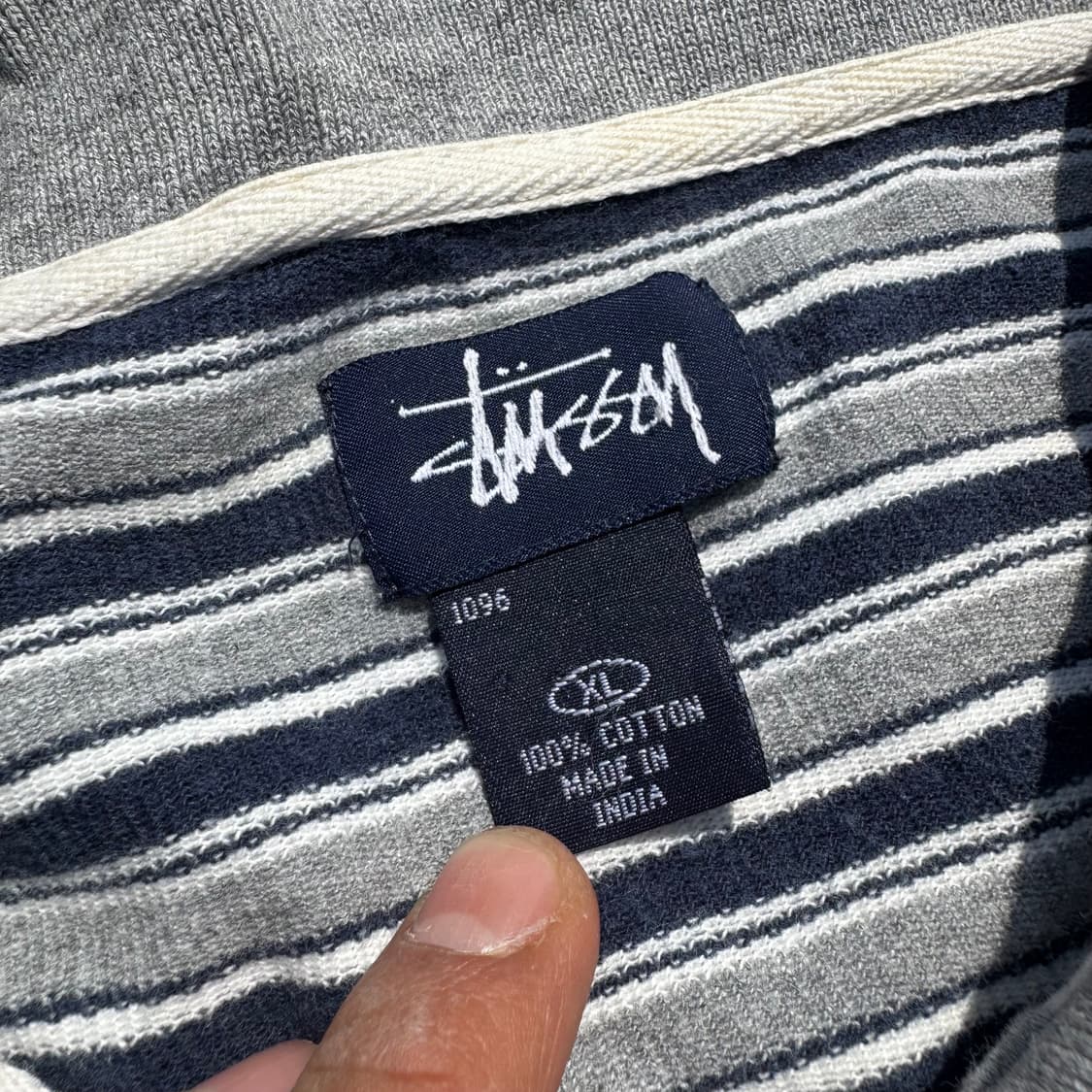 [XL] 90s Stussy 스투시 단가라 카라 긴팔티 상품이미지8