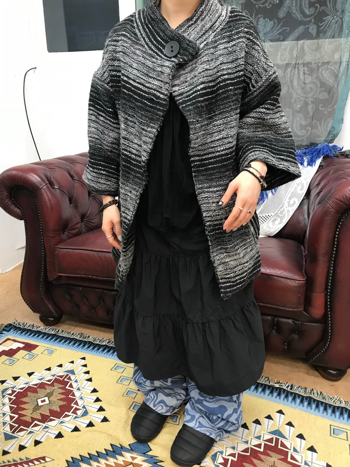 빈티지 여성 원버튼 숏코트  상품이미지1