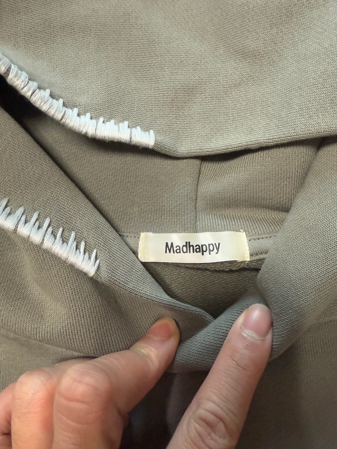 (L) 매드해피 시그니처 후드 올리브  상품이미지4