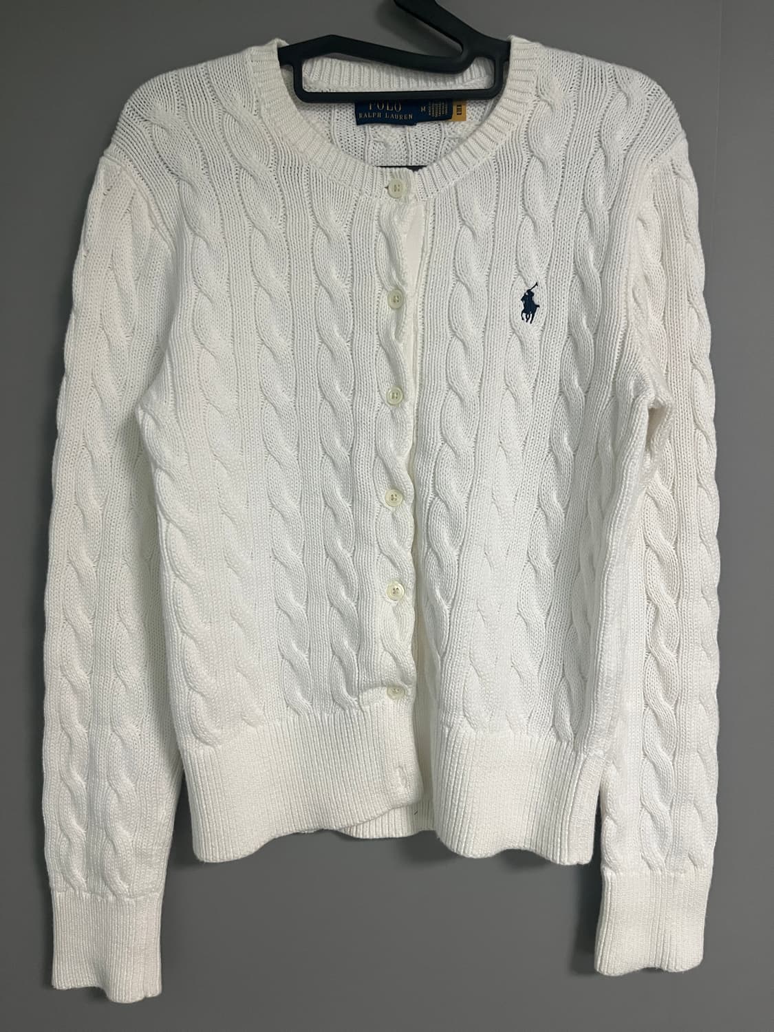 [M] 폴로 랄프로렌 케이블 니트 가디건 (화이트) 상품이미지9