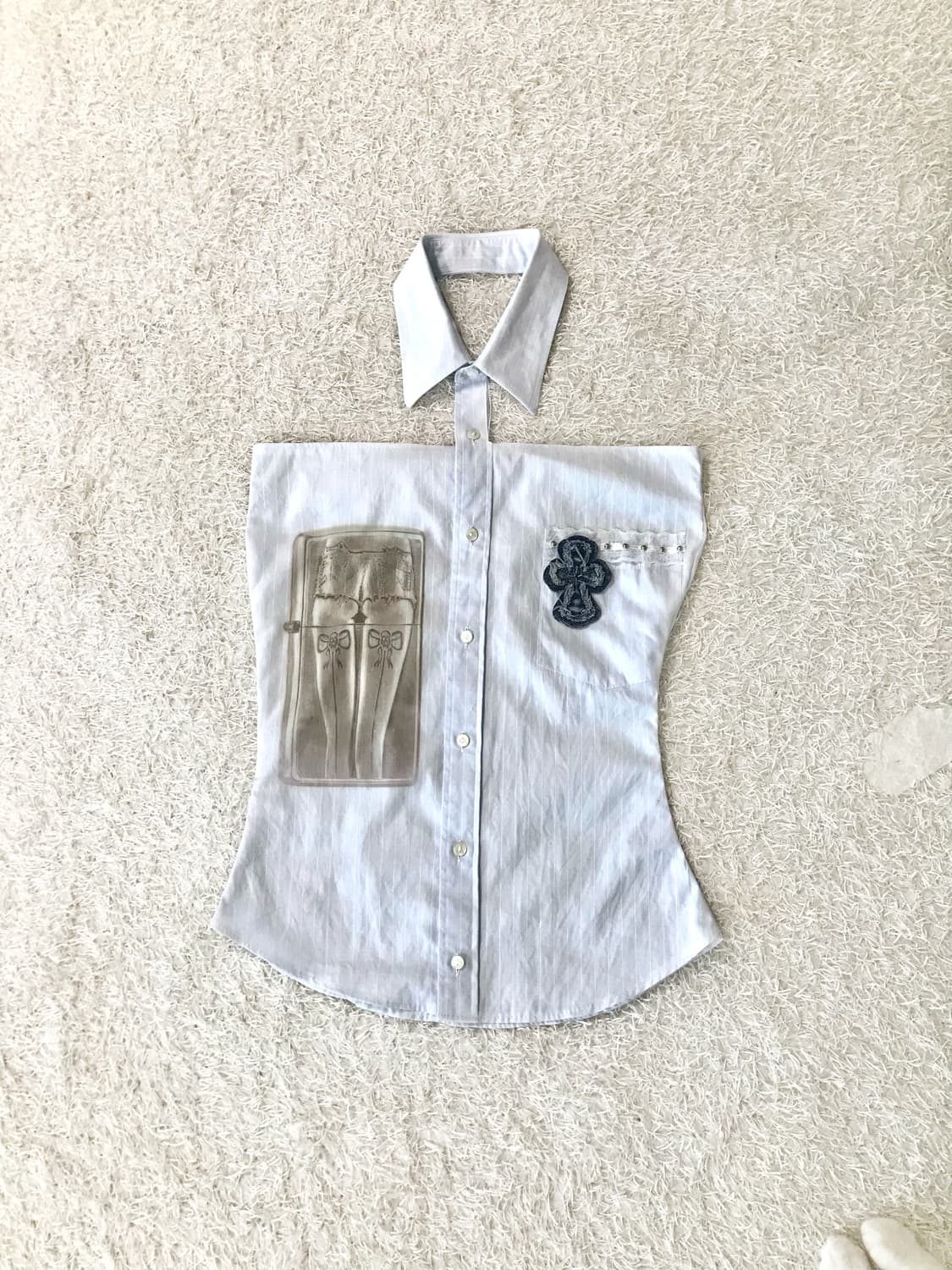 Cross Patch Collar Cut Sleeveless 상품이미지3
