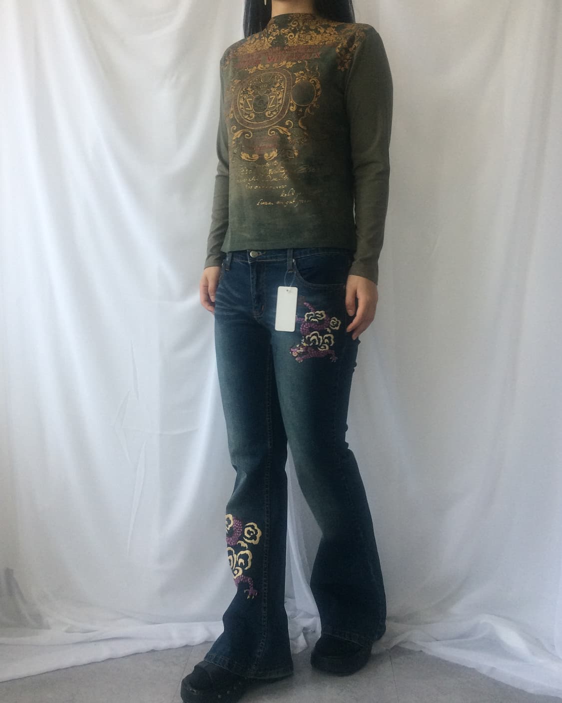 Dragon needle work point denim pants 상품이미지8