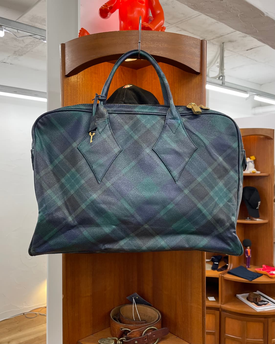 비비안웨스트우드 그린 체크 백 상품이미지8