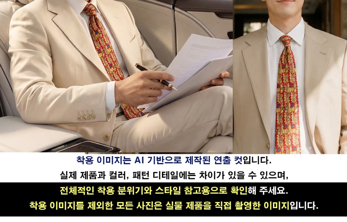 니나리치 레드 페이즐리 플라워 넥타이 9.9cm A+등급 K2338
 상품이미지3