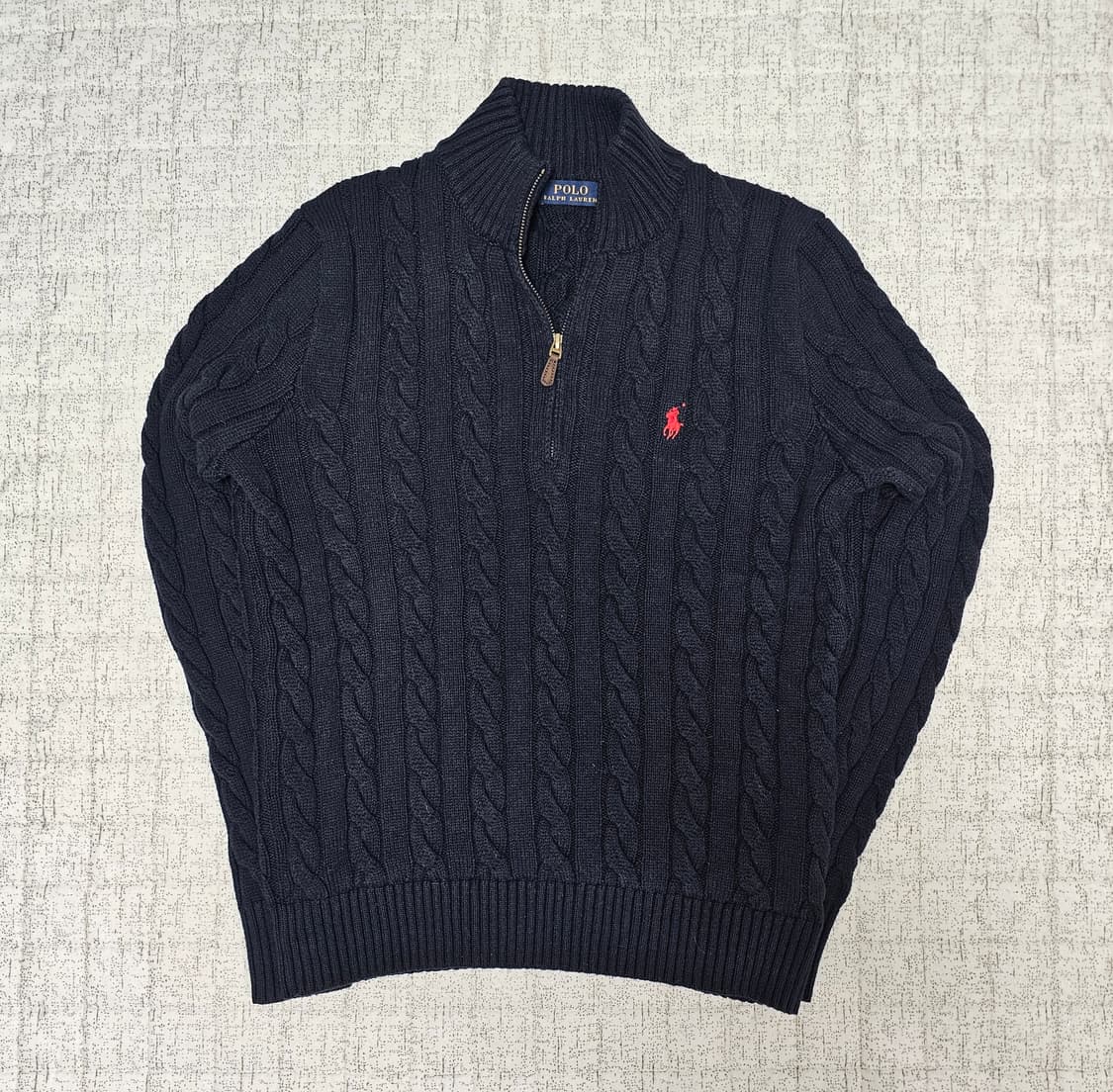 폴로 꽈배기 반집업 니트 상품이미지1