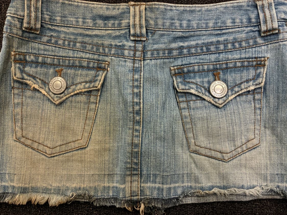 L)Japanese vintage 여성 데미지 데님 미니 스커트 상품이미지2