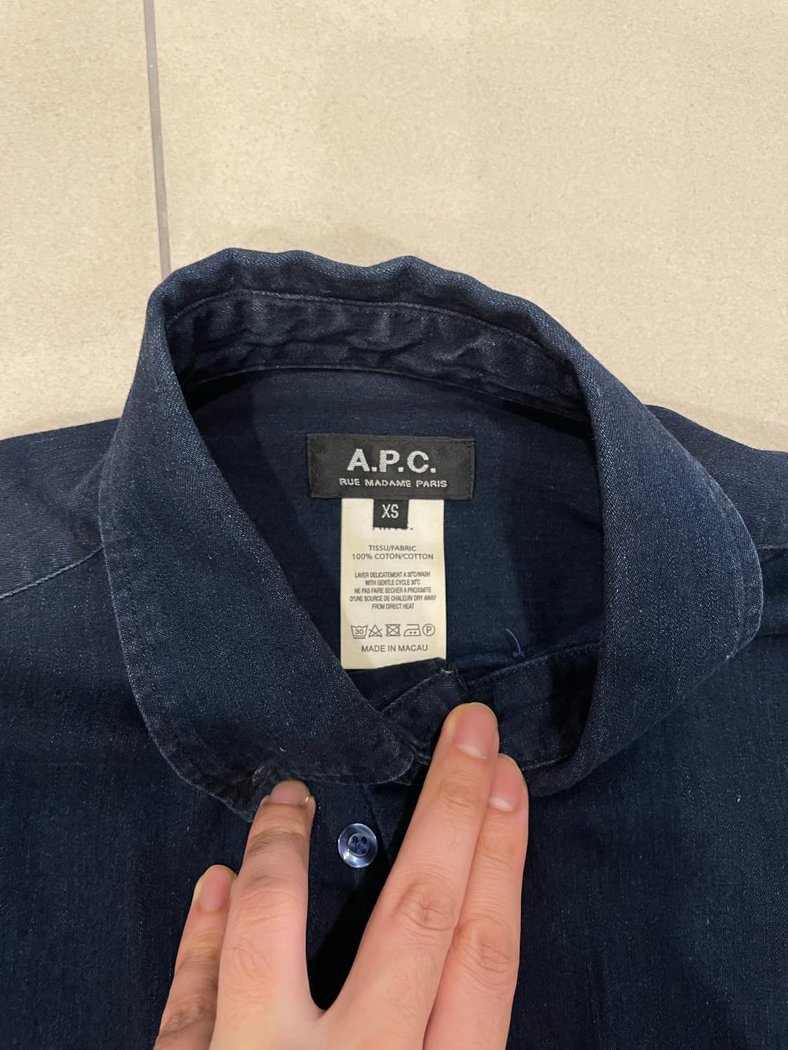 XS) APC 진청 데님 셔츠 상품이미지3
