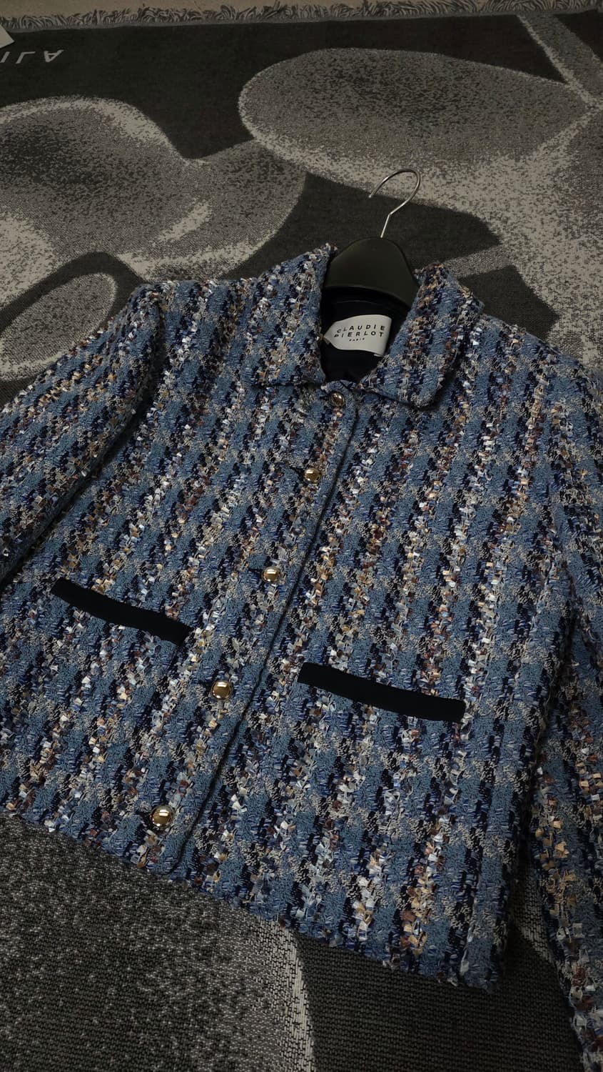 끌로디피에로 실버버튼 트위드 자켓 상품이미지4