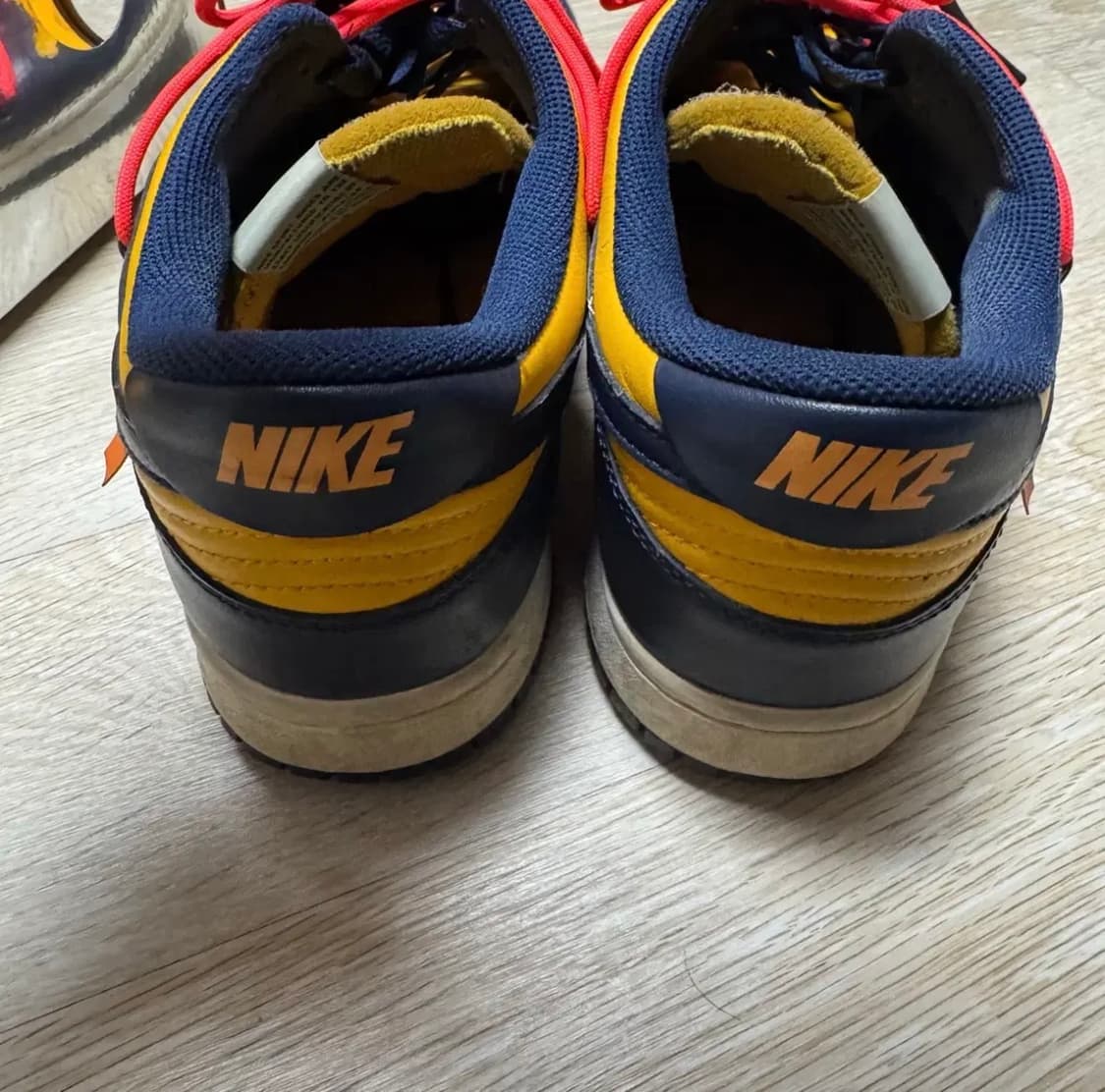 295) 나이키 x 오프화이트 덩크 로우 유니버시티 골드 미드나잇 네이비 상품이미지7