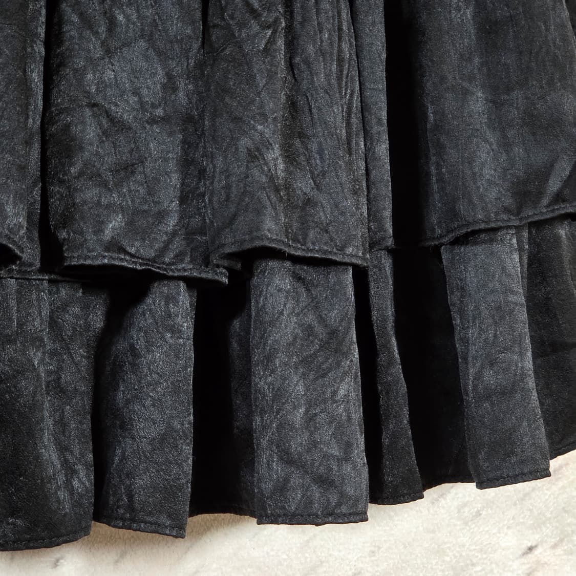 빈티지 블랙 벨벳 캉캉 미니 스커트 상품이미지6