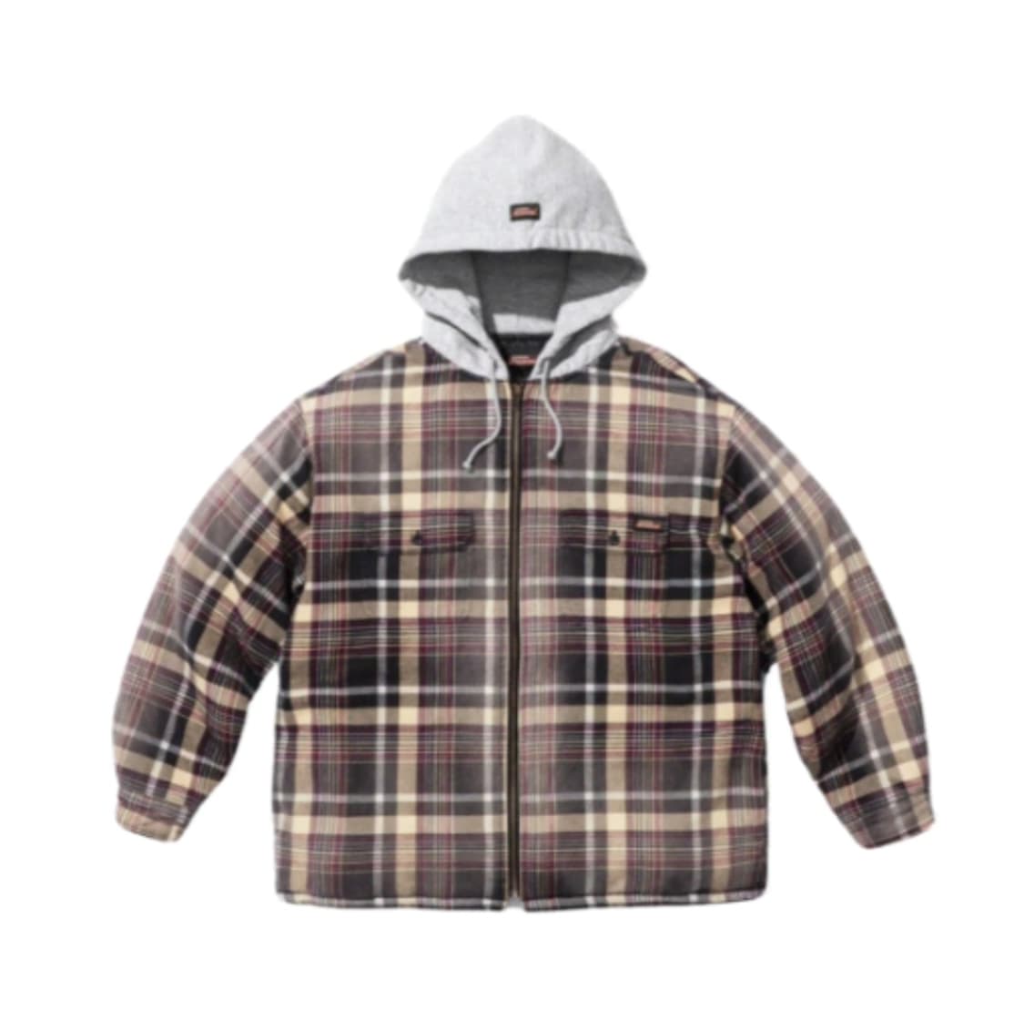 슈프림 X 디키즈 플레이드 후드 집업 셔츠 블랙 XL 상품이미지1