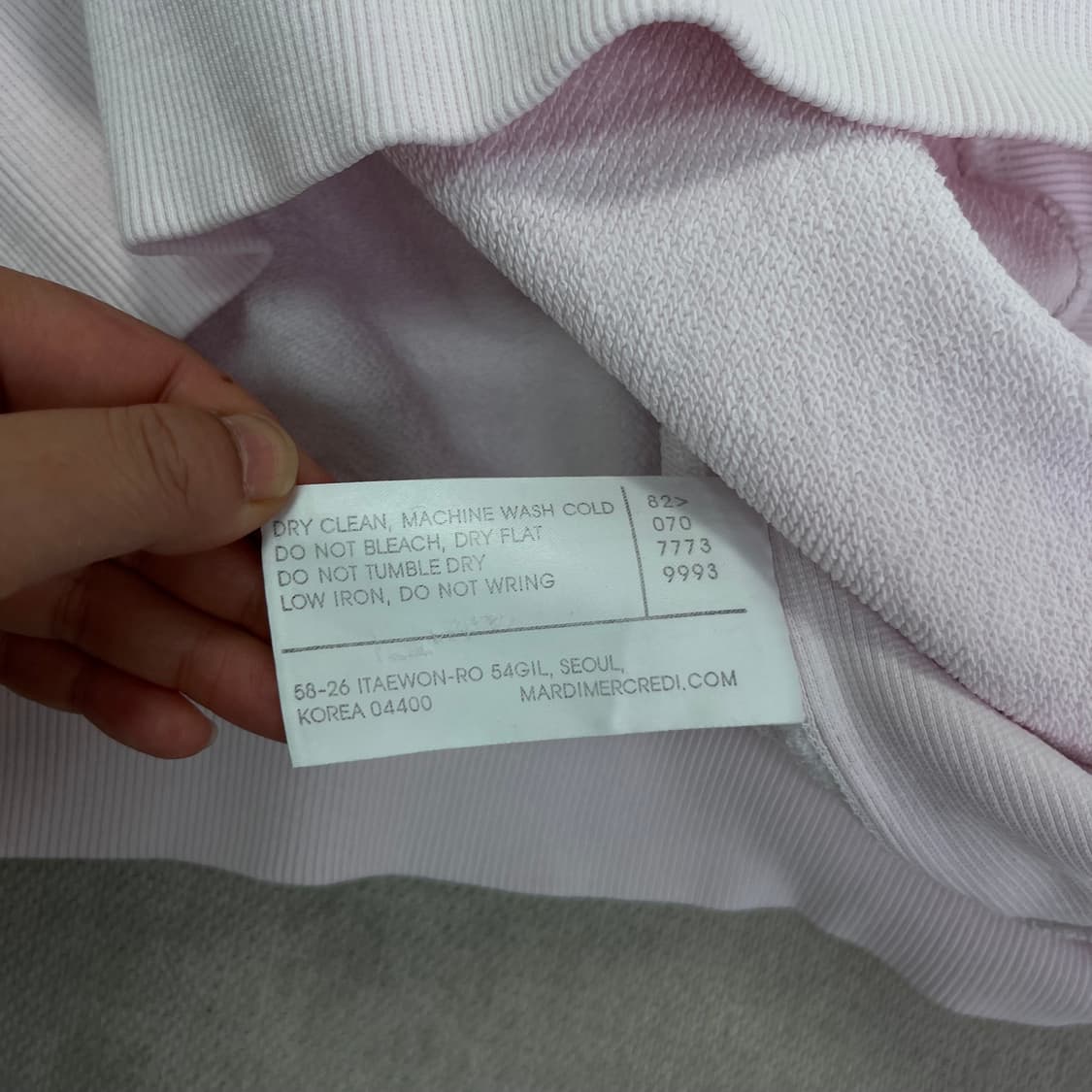 100 마르디 메크르디 핑크 맨투맨 상품이미지6