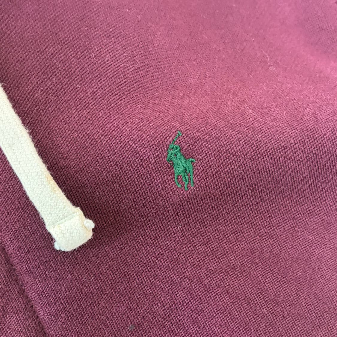 폴로 랄프로렌 빈티지 버건디 투웨이 후드집업 XL 상품이미지6
