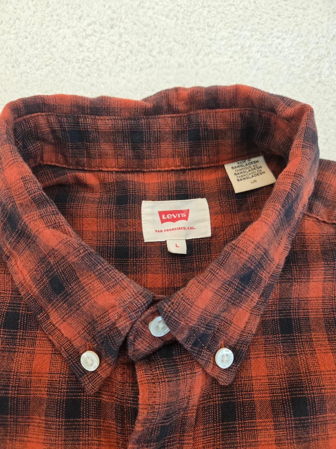 리바이스 레드 블랙 체크 셔츠 L 상품이미지6