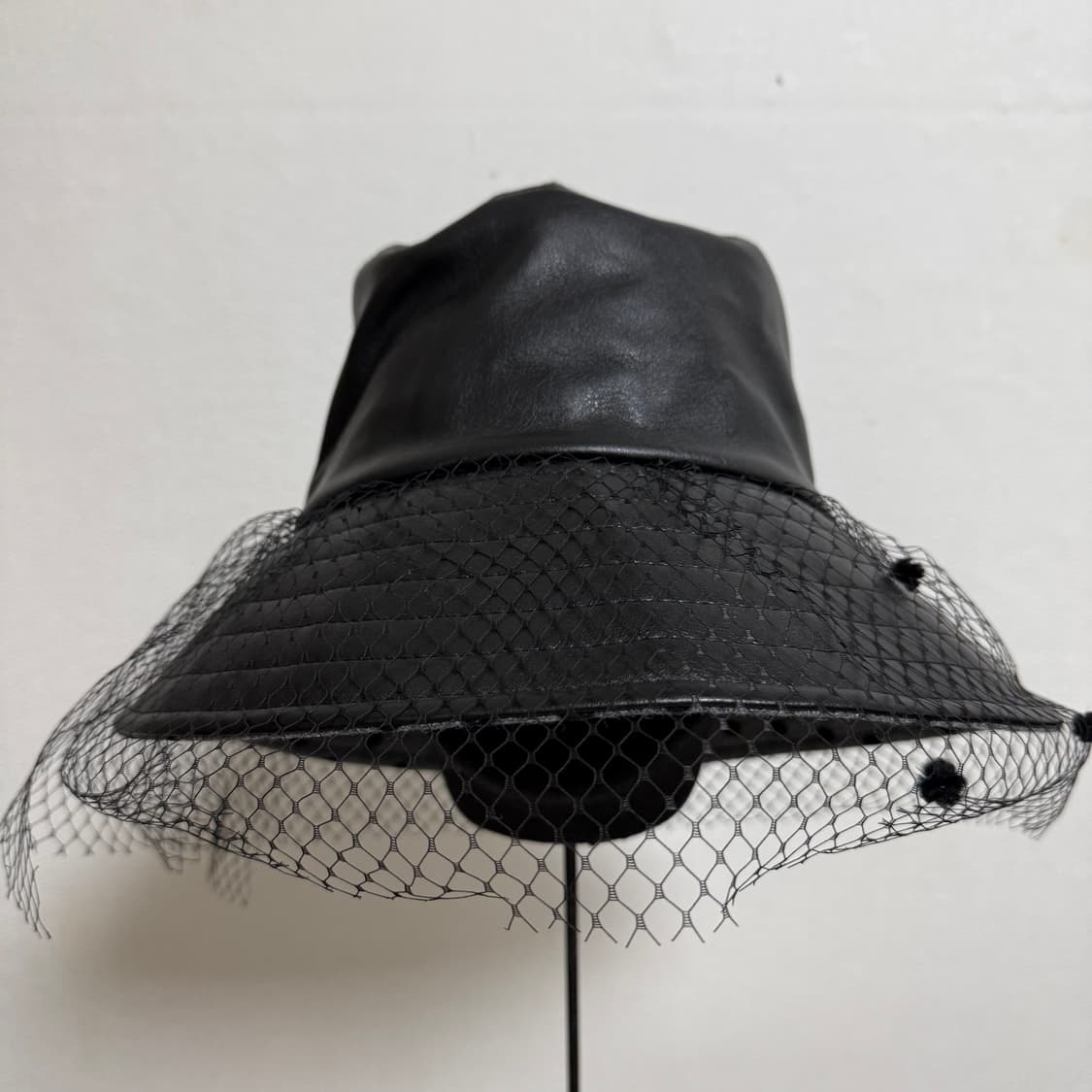 레이스 레자 가죽 벙거지 망사 모자 안감 모 상품이미지6