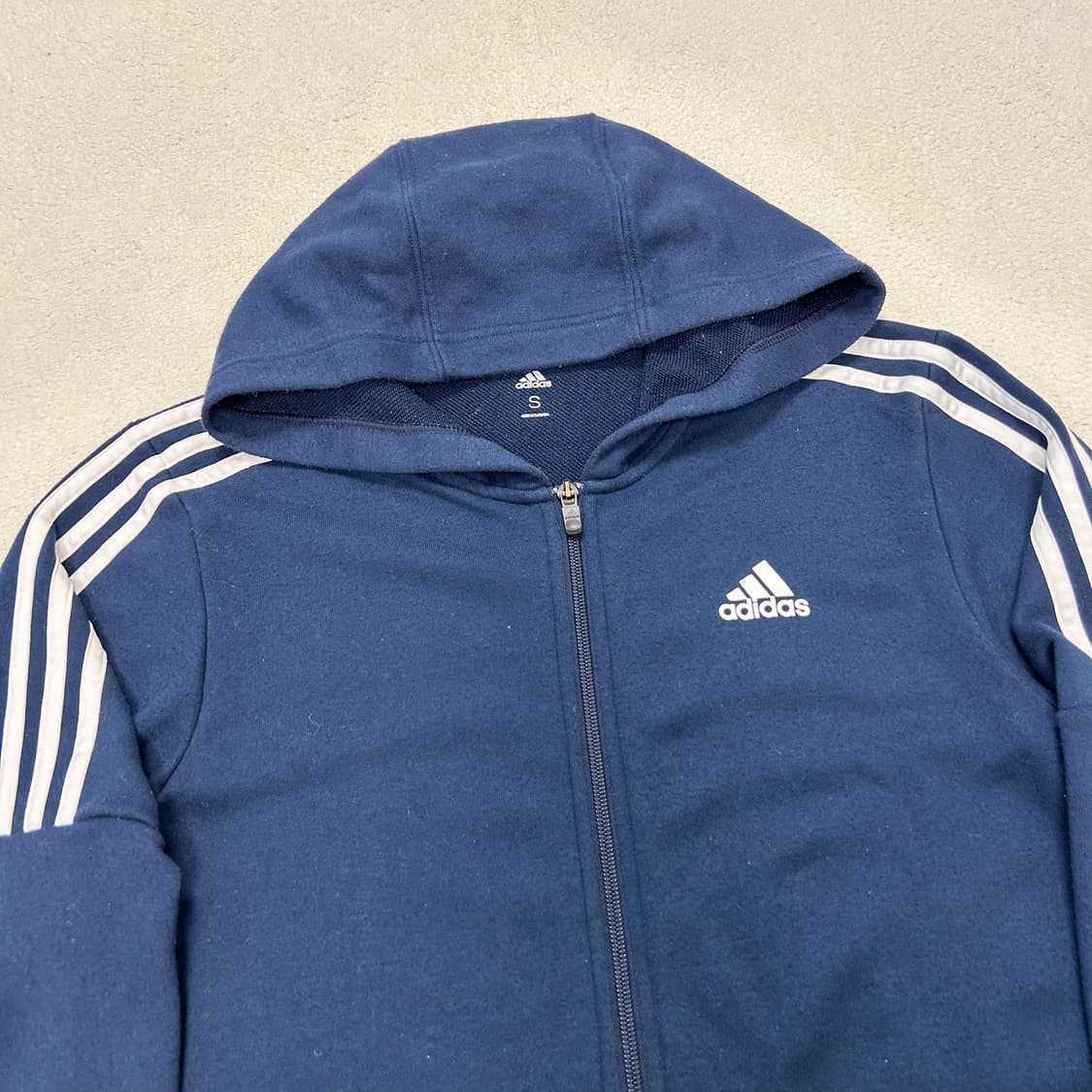 Adidas navy hood zip-up 상품이미지5