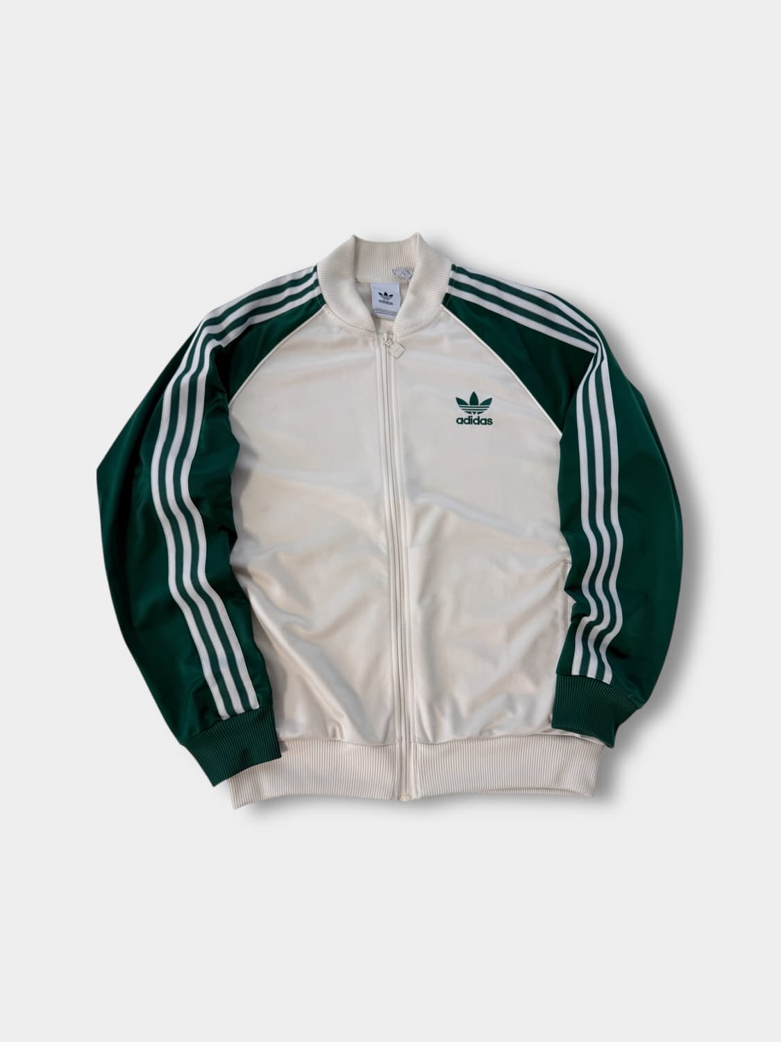 아디다스 오버핏 흰 초 배색 트랙 져지 상품이미지1