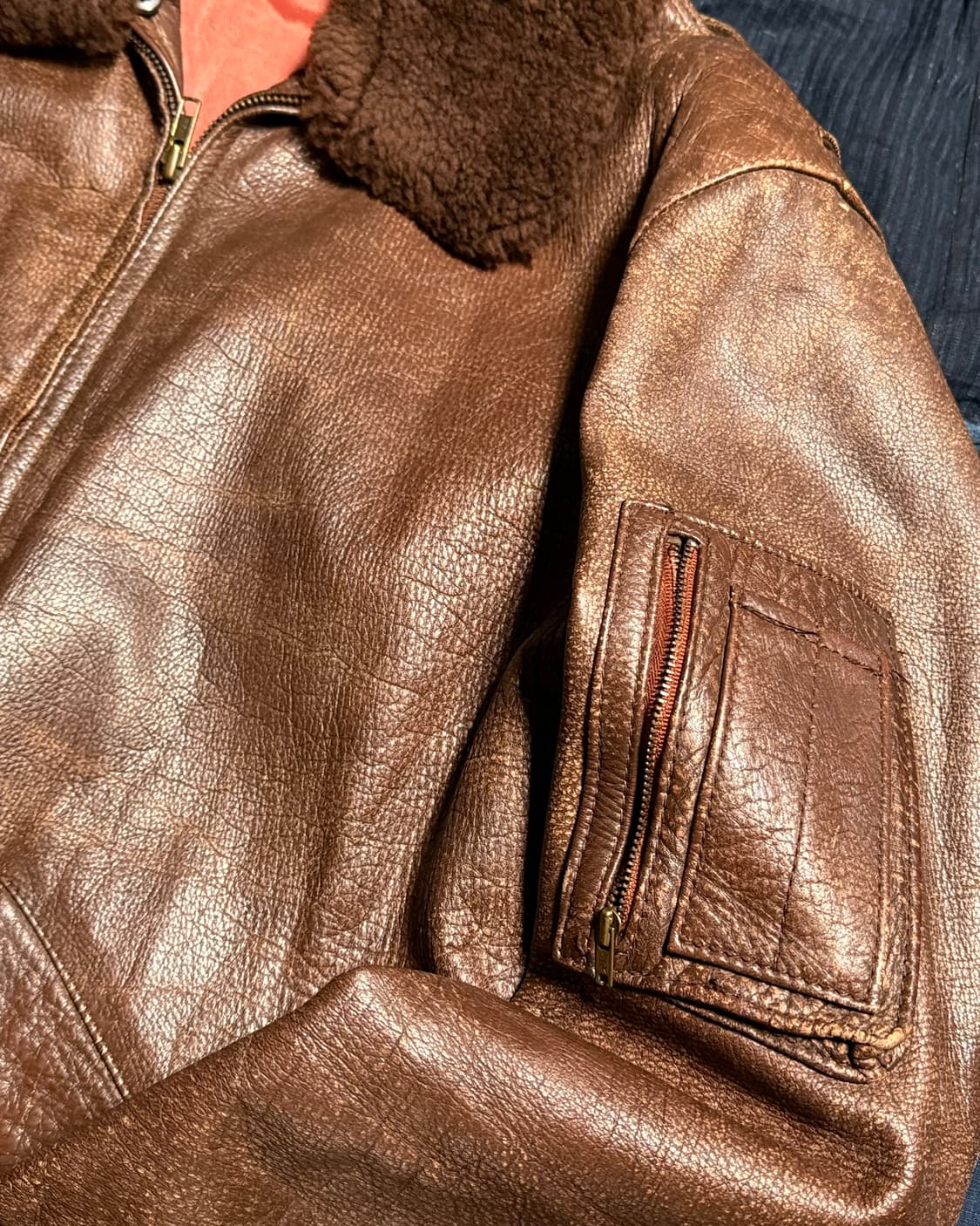 80‘s 로얄 레더 코트 by 코토누키 G-1 플라이트 자켓 L 상품이미지3