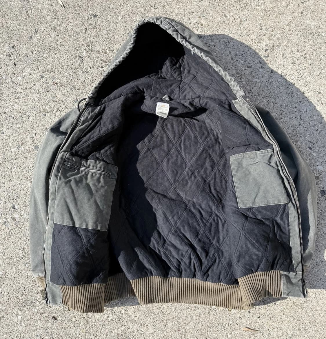 칼하트 J130 빈티지 샌드스톤 덕 액티브 자켓 모스 그린 상품이미지6