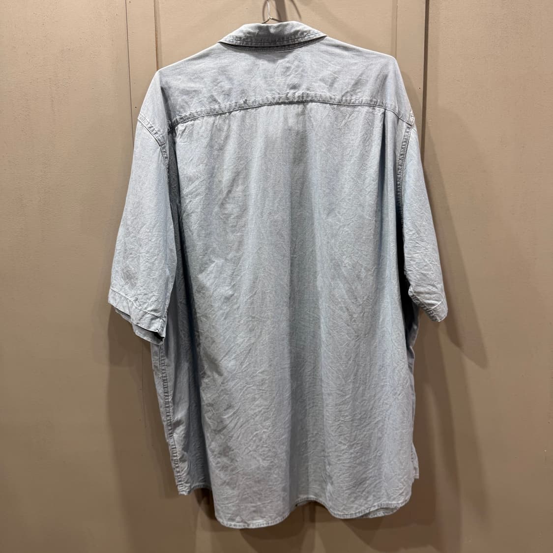 2XL 랭글러 Wrangler 샴브레이 웨스턴 포켓 반팔 데님셔츠 청남방 상품이미지2