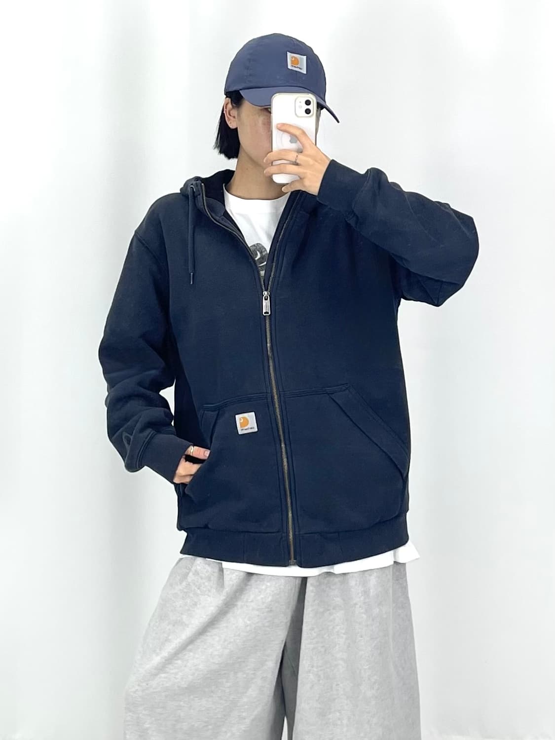 루키CK9741: 칼하트 네이비 후드 집업  상품이미지2