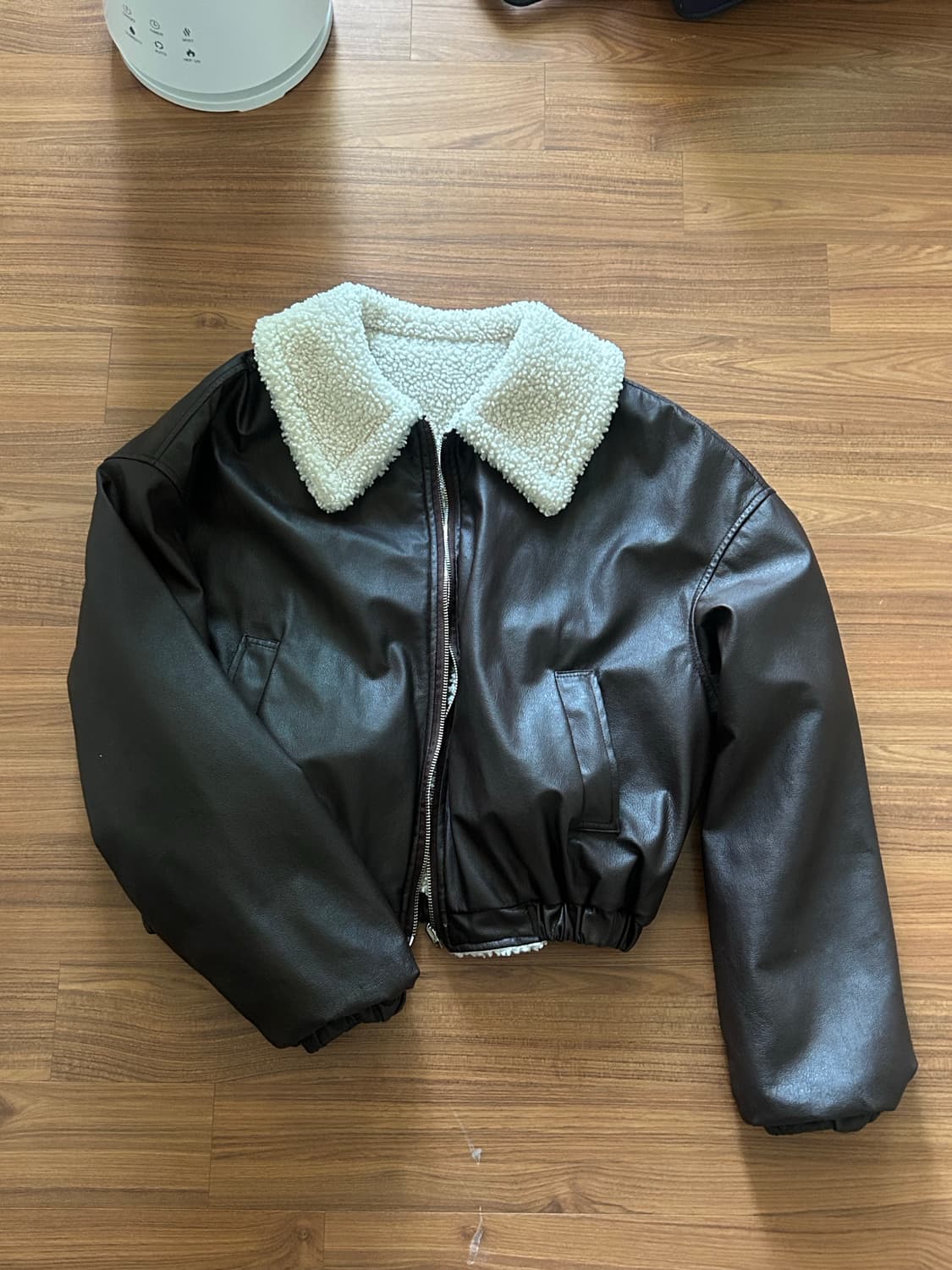 바이바이섭 리버시블 Faux 레더 점퍼 브라운 상품이미지3