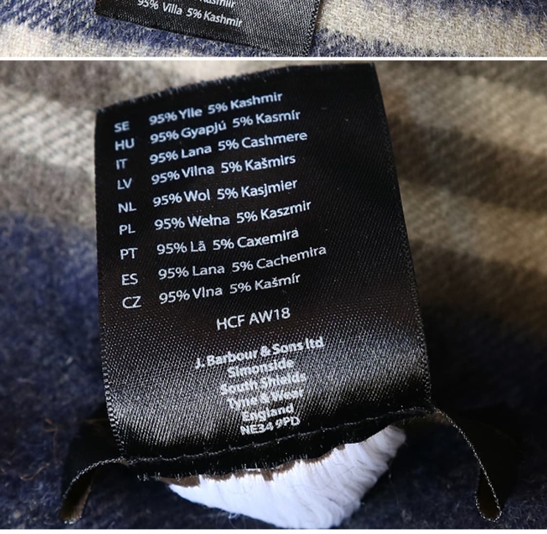 barbour 바버  울 캐시미어 체크 롱 머플러  

 상품이미지5