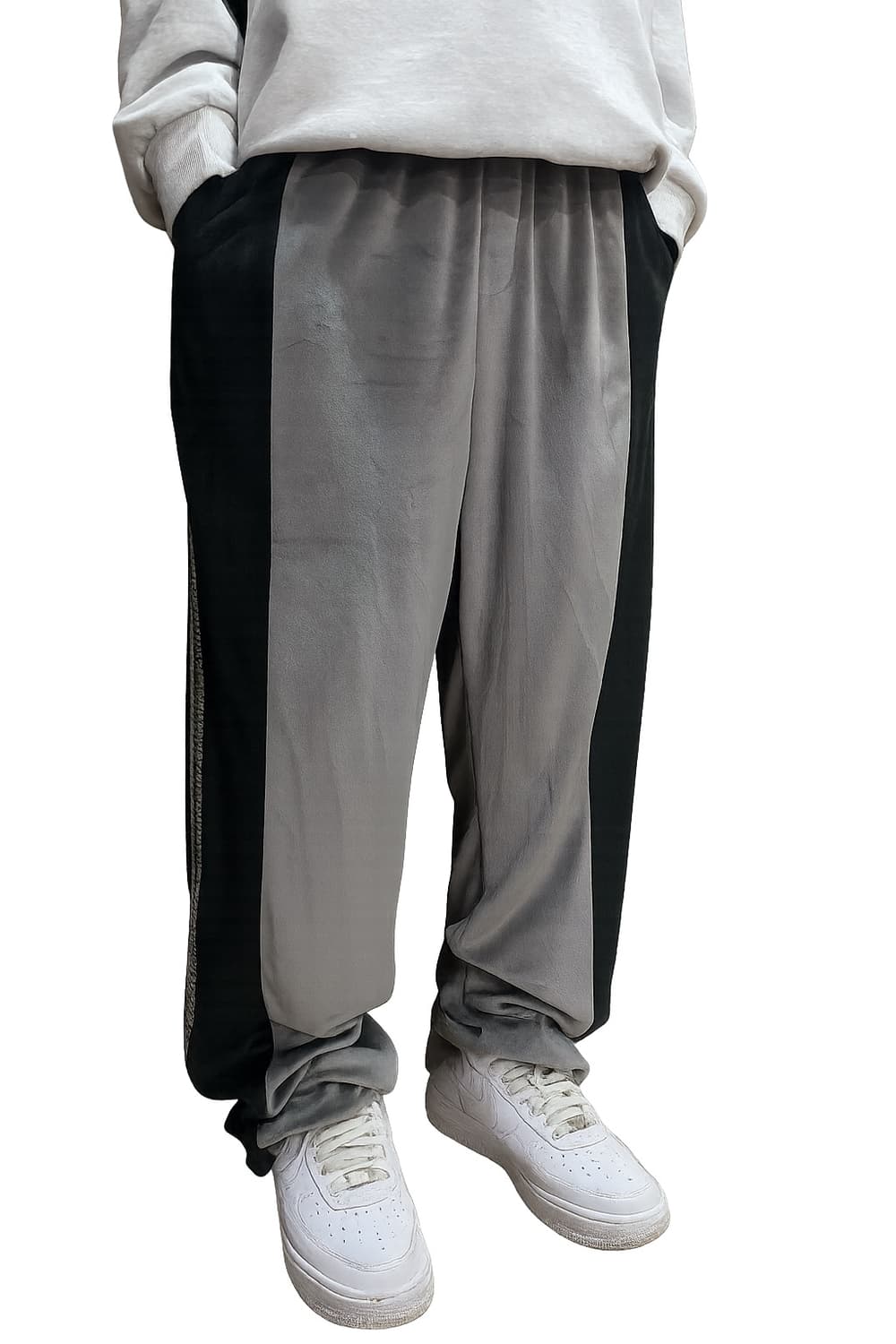 배색 벨벳 트레이닝 팬츠 (라지 30-33 추천) 상품이미지2