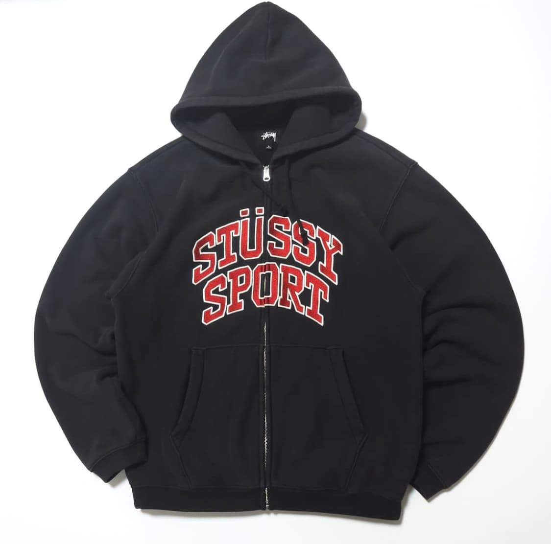 스투시 스포츠 후드집업 워시드 블랙 상품이미지1