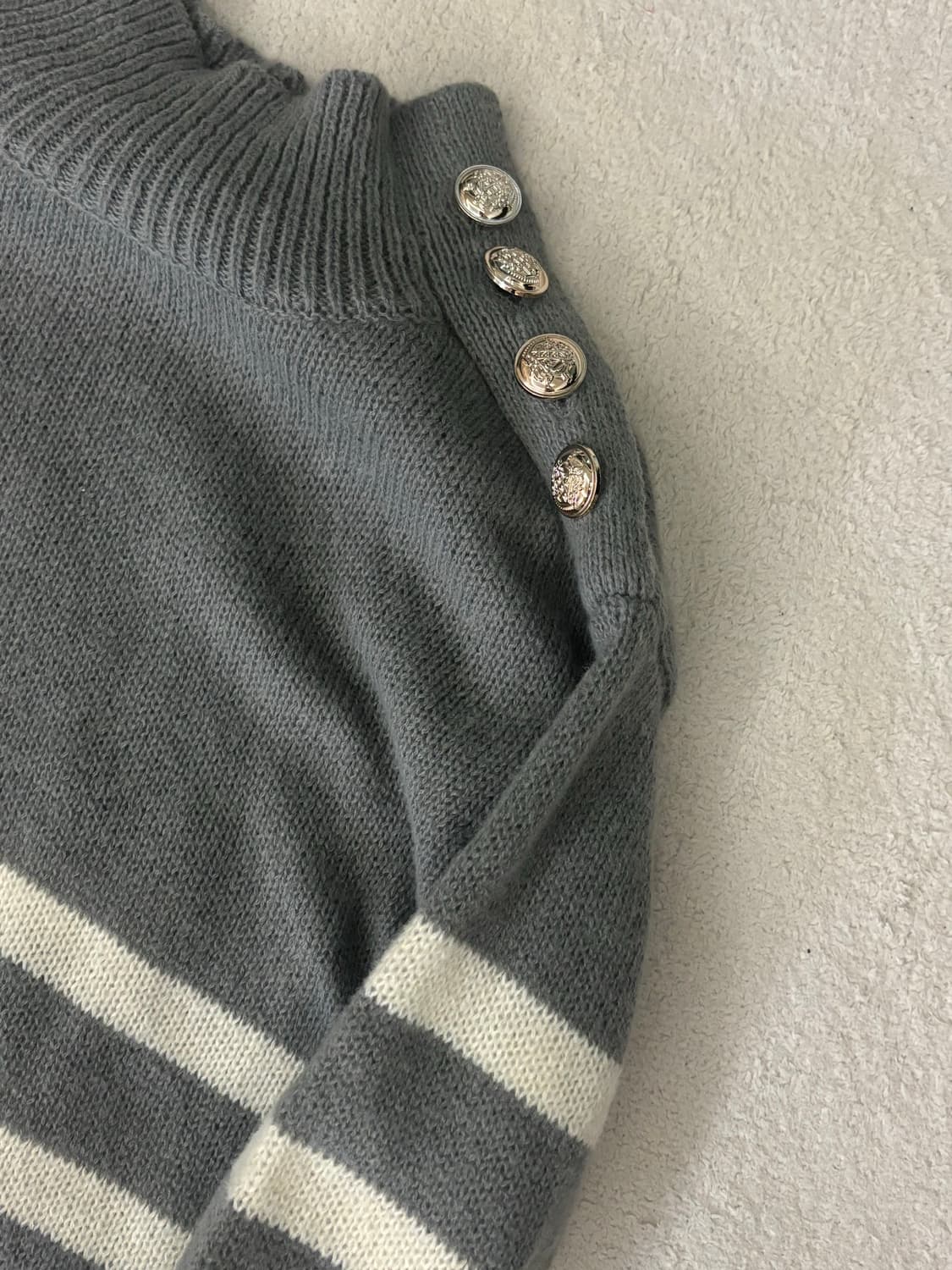 일본빈티지 큐빅 스트라이프 니트 니혼진너드히메갸루 상품이미지2