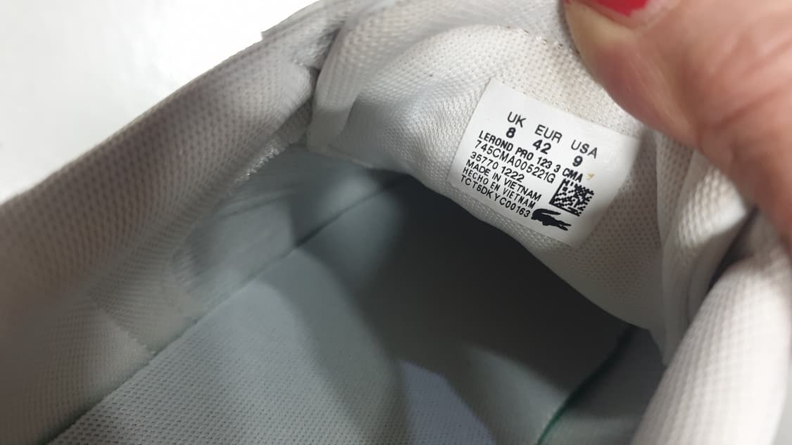 라코스테 화이트 스니커즈 us9 270 새거 상품이미지5