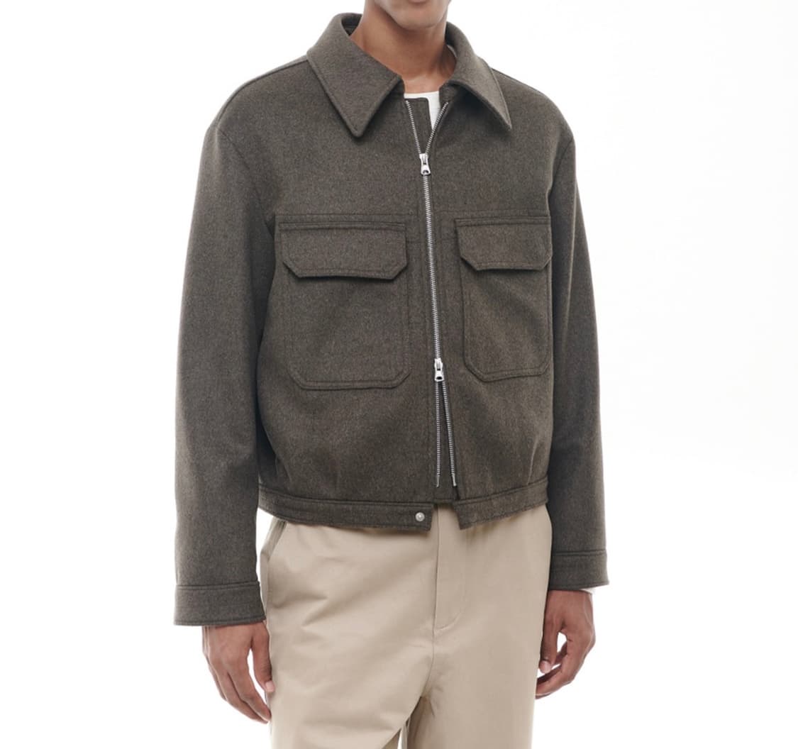 [새상품]비슬로우 캐시미어 밀리터리 집업 자켓 다크올리브 상품이미지5