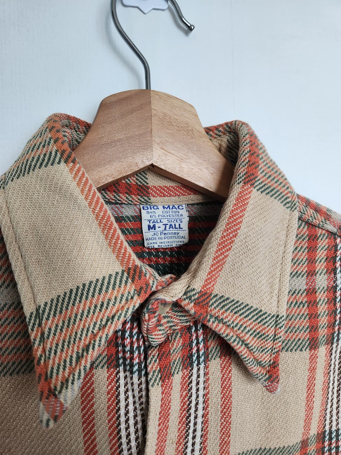 70s Big Mac 제이씨페니 체크 플란넬 워크셔츠 상품이미지6